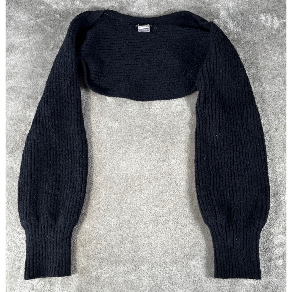 SHEIN Ribbed Knit Bolero Shrug Women S Black Cropped Long Sleeve Sweater